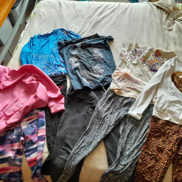 ragazze 10 11 12 anni pacchetto 5 top 5 leggings jogger -10 articoli - si prega di guardare!
