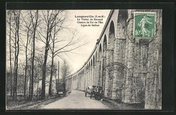 CPA Longueville, Le Viaduct de Besnard-Chemin de Fer de l'Est Belfort Line