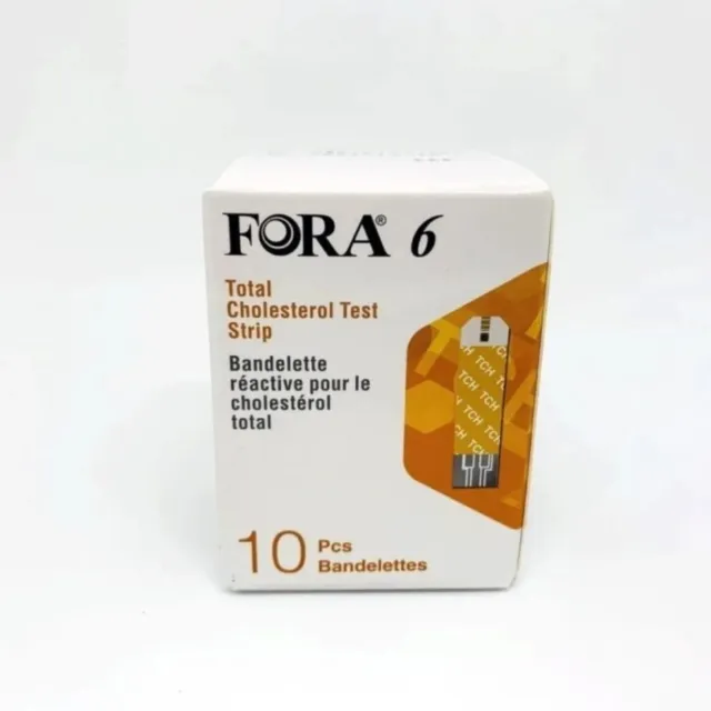 Tiras reactivas de colesterol total Fora 6 Plus Connect 1 caja (10 tiras)