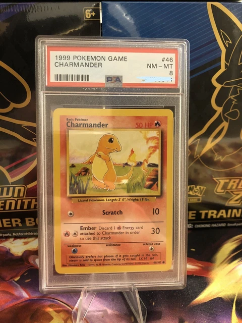 Pokemon Glumanda Base Set 1999 PSA 8 Near Mint WOTC Trading Card Game Charmander