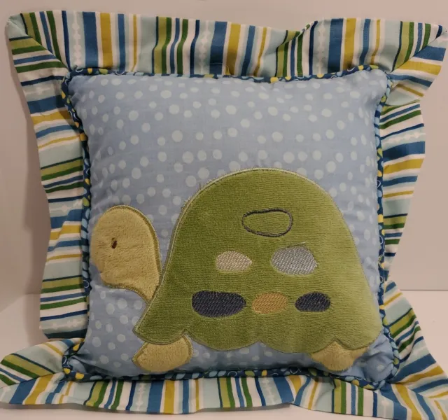 Almohada decorativa para bebé CoCaLo a rayas tortuga a cuadros azul verde