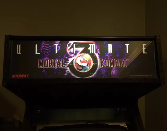 Ultimate Mortal Kombat 3 Arcade Marquee Midway Translight Header Sign Backlit Ultimate Mortal Kombat 3 Arcade Marquee Midway Translight Header Sign Backlit