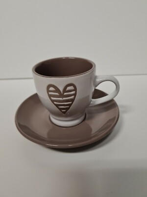 Brandani Tazzina Caffè Espresso linea BATTICUORE Brandani tortora NUOVE piattino 