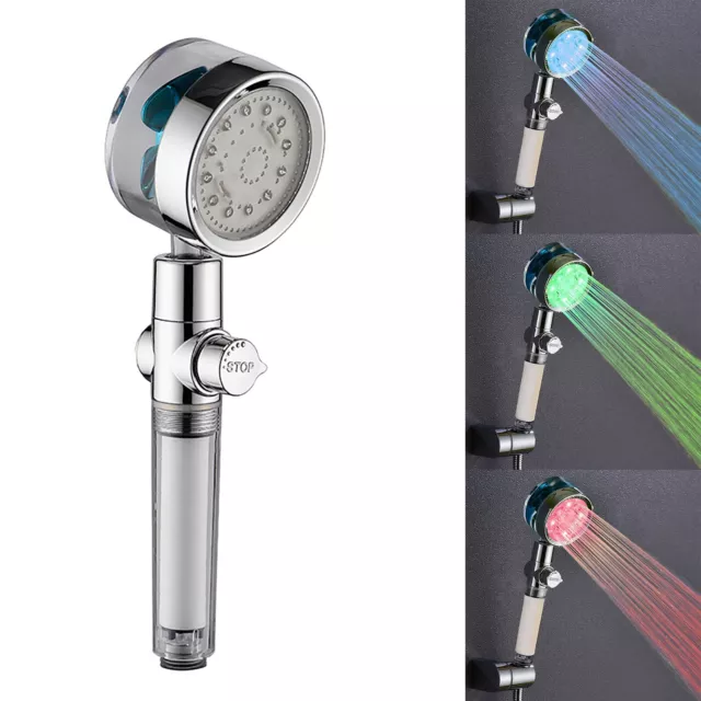 LED Shower Head Temperature 3 Color Changing Square ABS Finish Leds For The
