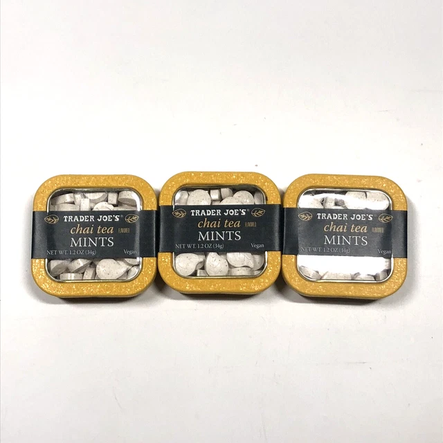 TRADER JOE'S CHAI Tea Flavored Mints 3 Packs!! 1.2 oz each 01/2025