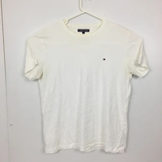 Tommy Hilfiger Mens T-Shirt Size XL White Logo Crew Neck Short Sleeve Tee