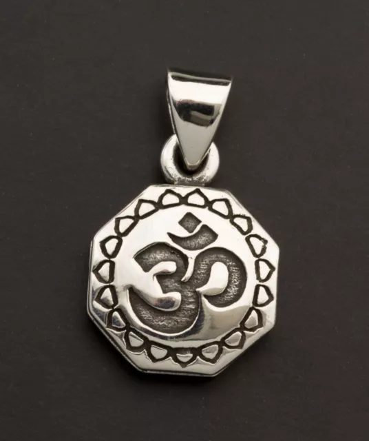 Pendentif  Bouddhiste - recto -verso Om Double Dorje Argent 925 - 7.8g - 25856