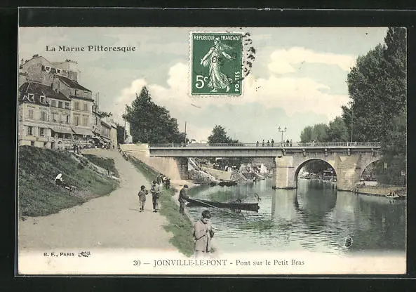 CPA Joinville-le-Pont, Pont sur le Petit Bras 1906