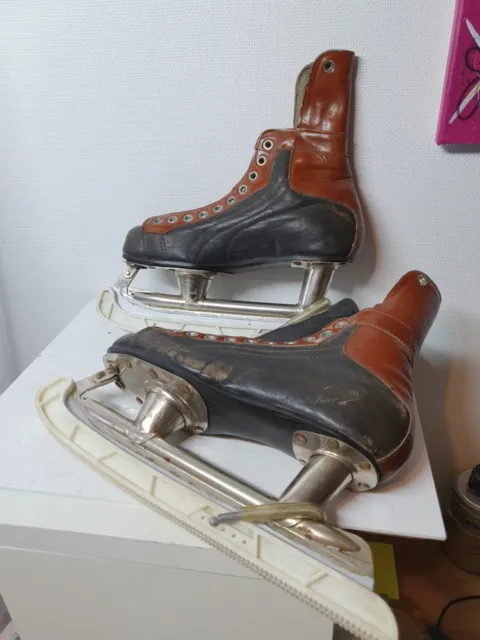 patin à glace Vintage Tout Cuir