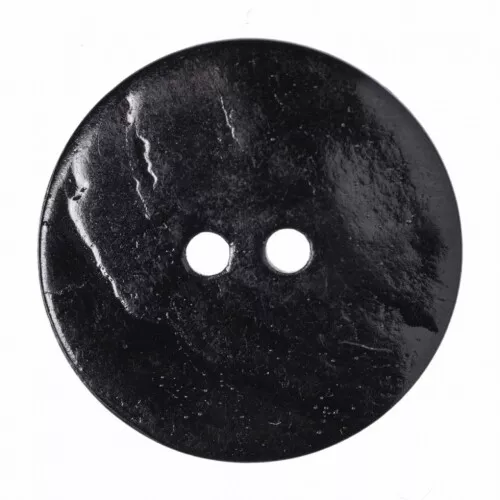 Hemline Round Shell Buttons Black 18mm - per pack of 4