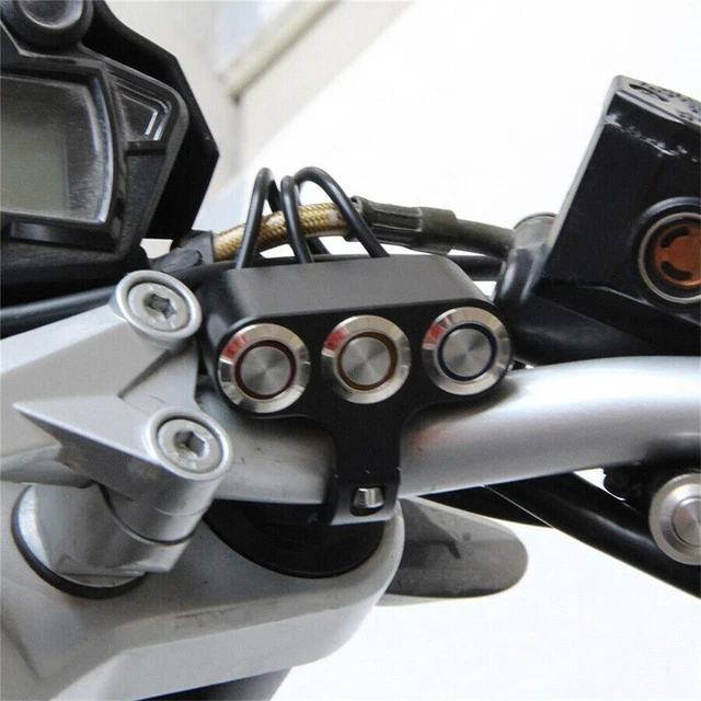 Interruttore Manubrio Moto 7/8 con Indicatore LED e 3 Tasti Restituzione Manuali