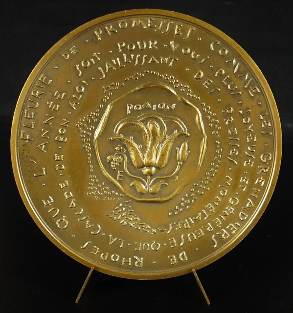 TRÈS BELLE MÉDAILLE Bronze Iris Art Daniel David Monnaie De Paris 1980