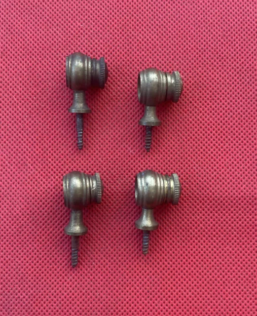 4 Anciennes Œillets Filetés Embouts De Fixation Pour Barre Tapis escalier 10mm