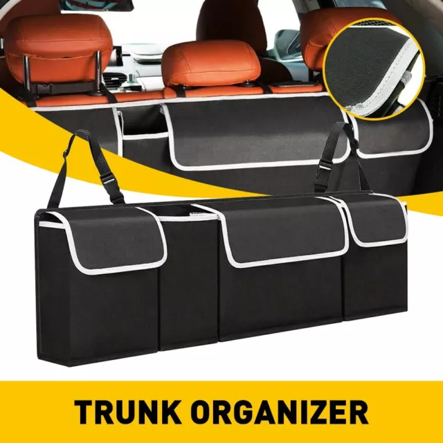 Auto Car Trunk Back Seat Storage 4 Pocket Bag Interior Organizer Oxford Black