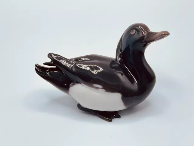 VTG Bing & Grøndahl Duck Bird Brown White Porcelain Figurine Denmark Marked