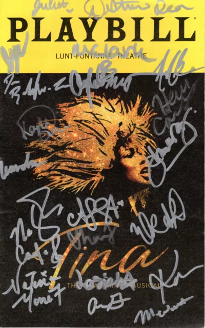 Tina Turner The Musical Hand Signed Ny City Playbill+Coa         Signed By Cast