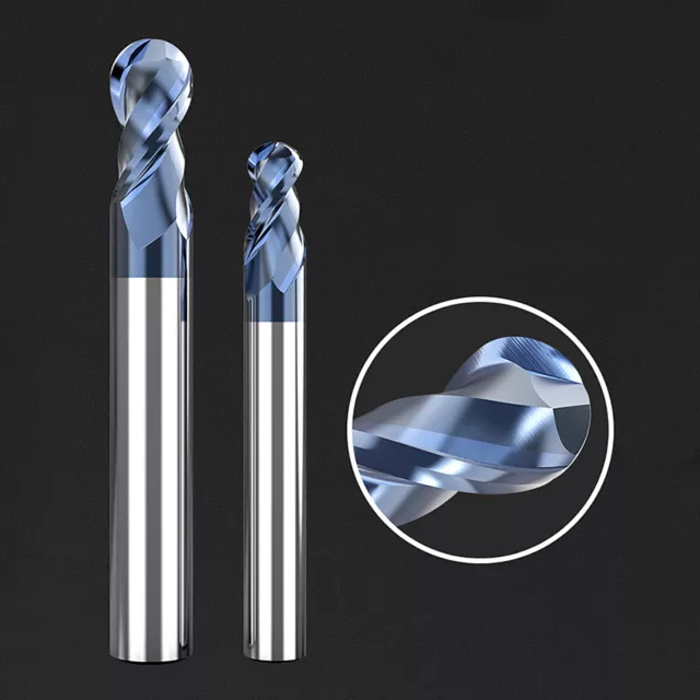 2 Flute R0.5-R10 Carbide Tapered Ball Nose End Mill CNC Cutting Router Bit