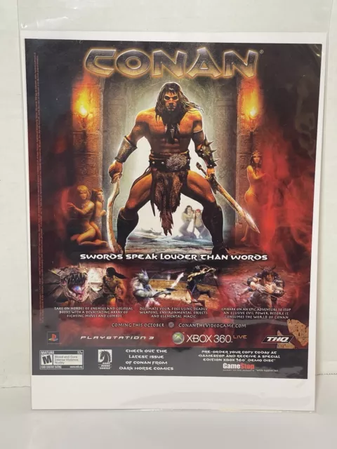 2007 Conan Xbox 360 PS3 Print Ad/Poster Authentic Original Video Game Promo Art