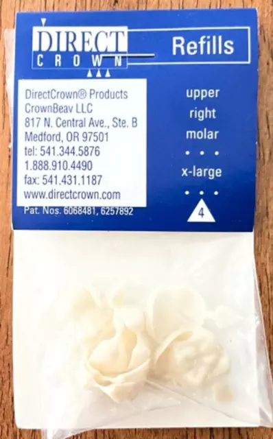 DirectCrown Dental Polycarb Temporary Crown Refill #4 Upper Right Molar XL 5/pk