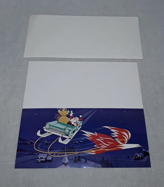 Vintage Pure Oil Company Firebird Gas Station Dealer Christmas Card Unused Nos