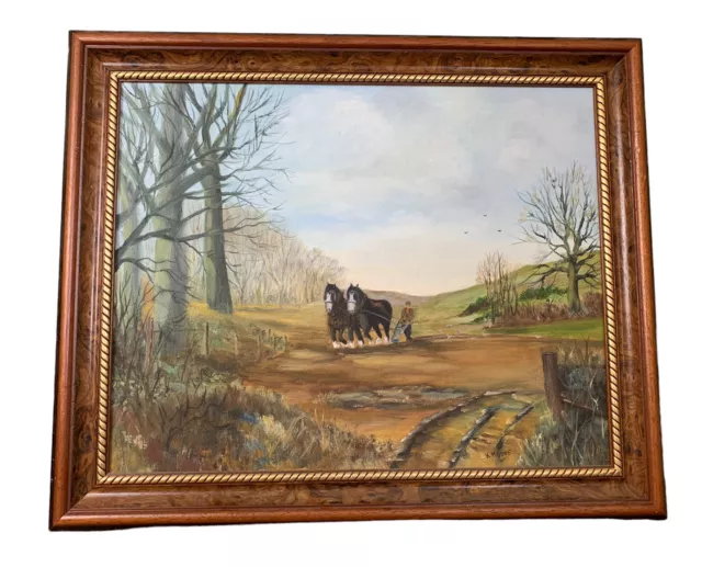 Vintage Ken Moore Original Oil on Board Painting titled “early Start”