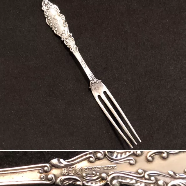 Luxembourg Gorham Sterling Silver Strawberry Fork 4 1/2" with Monogram