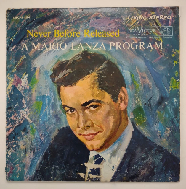 A Mario Lanza Program vinyl LP record RCA Victor  LM-2454 Tested Works 1960
