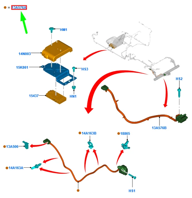 FORD RANGER T6 MK1 Tow Bar Wiring Assy 2449482 JB3T15A417LD NEW