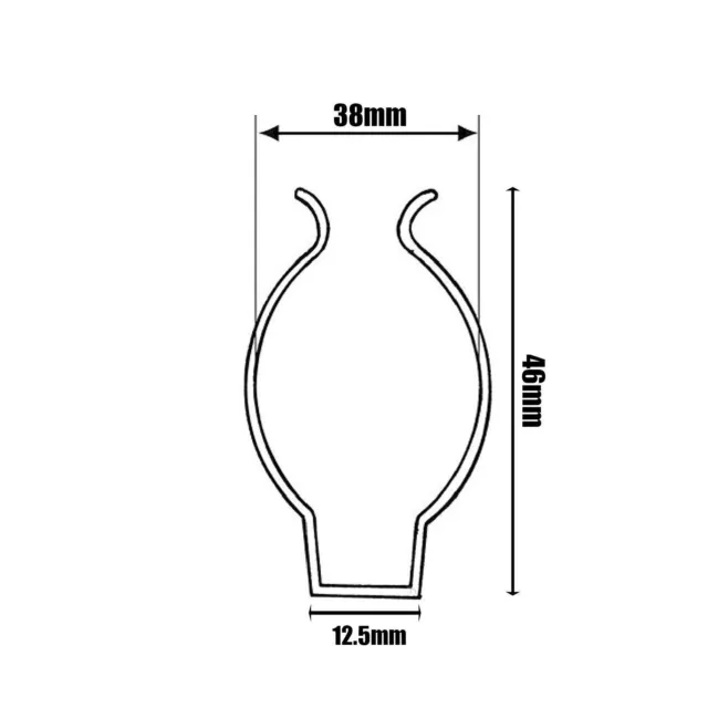 2 clip spugna aperta T12 38 mm 1,5 pollici supporti molle tubo fluorescente acciaio 2