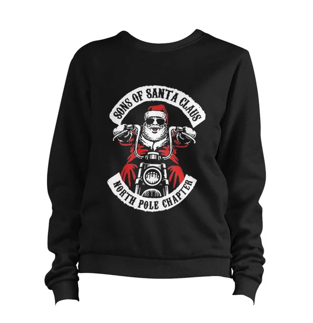 Sons Of Santa Clause Jumper Sweater Pullover Sweatshirt Christmas Xmas Biker