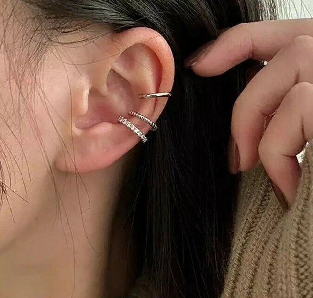 60) Nessun Polsino Penetrante Dell'orecchio Del Cristallo Di Swarovski Di Turbinio. Polsino Auricolare Finto Minimalista - Italia - Foto 3