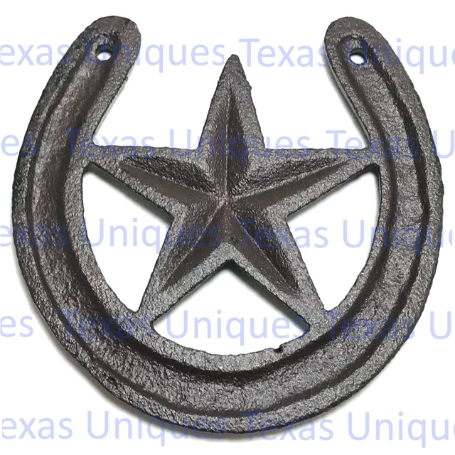 Western Cast Iron Rustic Horseshoe & Texas Star Wall Art CI99-B 2