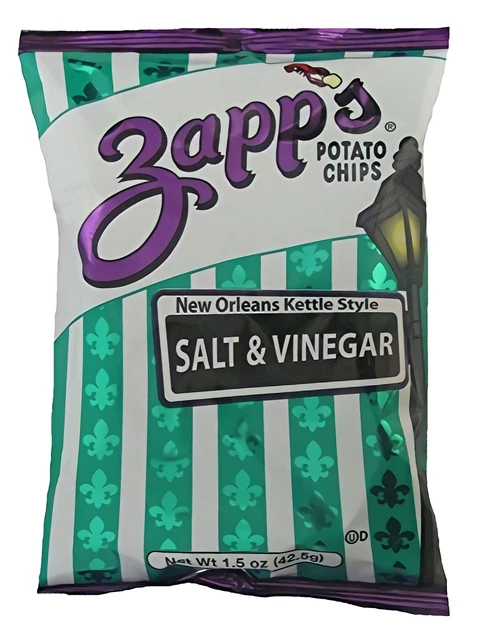 Zapp's Neuf Orleans Kettle-Style Pomme de Terre Chips, Sel Et Vinaigre 30 Paquet
