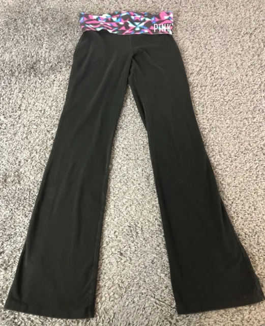 VICTORIA SECRET PINK Yoga Pants Womens Small Black Vintage Y2K Foldover  Waist $29.99 - PicClick