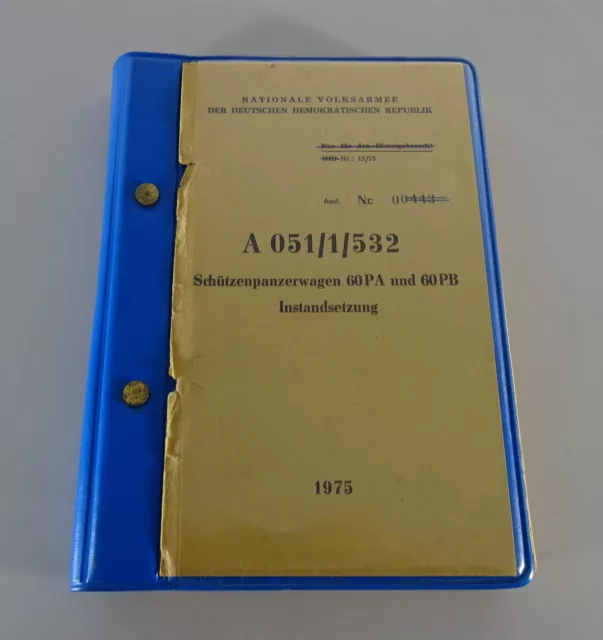 NVA DV / Dienstvorschrift Schützenpanzerwagen SPW 60 PA / PB Stand 05/1975