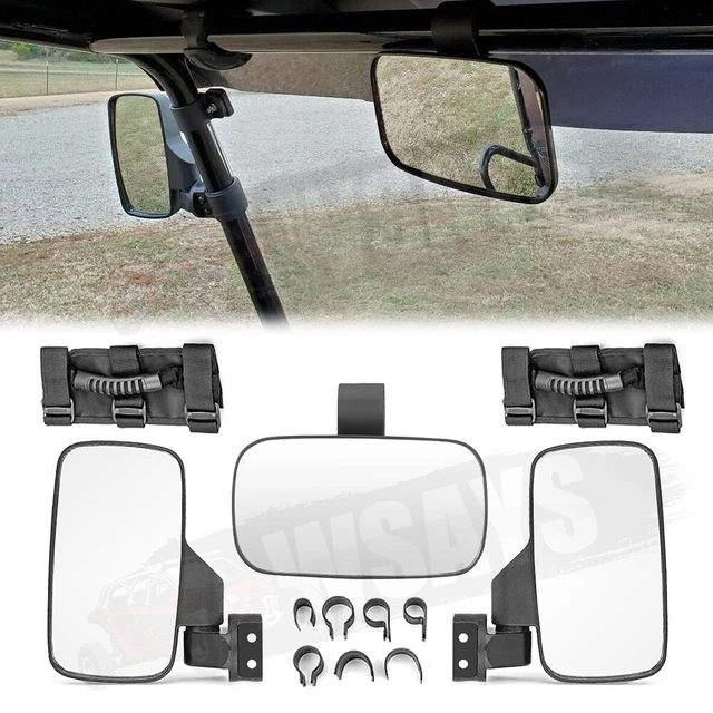 FITS KAWASAKI MULE 600 610 Mule SX RearView Center Side Mirrors Grab W