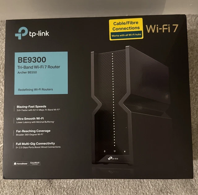 TP-Link Archer BE550 Router Wi-Fi 7 BE9300Mbps Tri-Band 2.5G Ports,USB Port VPN