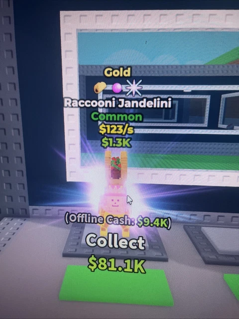 [GOLD] 🟢RACCOONI JANDELINI🟢 VERY RARE NEVER SPAWNED AGAIN £61.00 ...