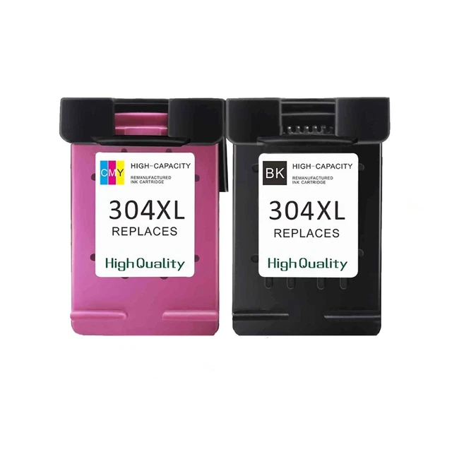 Kit 2 cartucce per HP rigenerata colore bcmy 304XLB 304XLC 304C N9K08AE N9K07AE