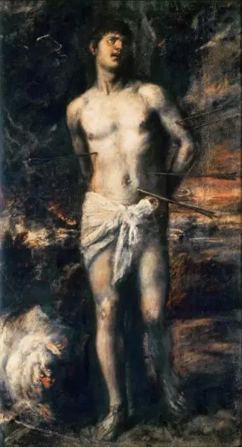 48"Large Home Wall Decor Art oil painting Saint Sebastian handpainted on canvas