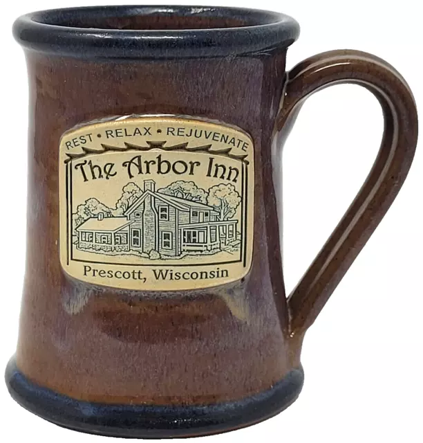 The Arbor Inn Prescott, Wisconsin Deneen Pottery Hand Thrown Souvenir Coffee Mug