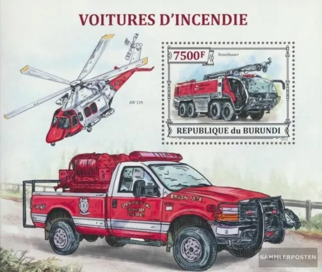 Burundi Block 384 (kompl. Ausgabe) postfrisch 2013 Feuerwehrfahrzeuge