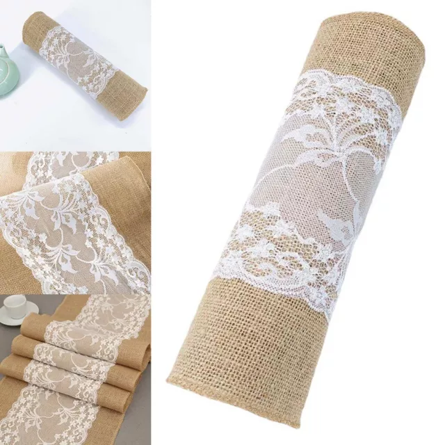 Coureur de table en dentelle jute naturel rustique pour mariages et fêtes 30 x