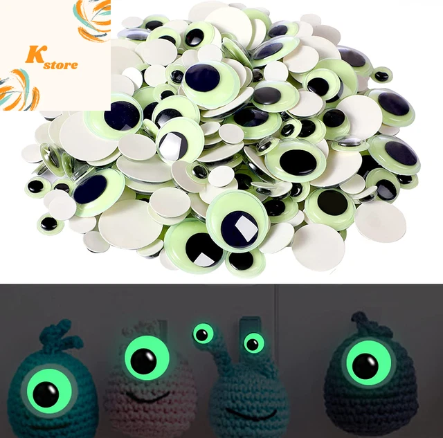 Wiggle Googly Eyes Self Adhesive Glow in the Dark Luminous 300Pcs Craft Sticker