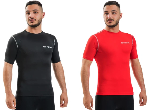 Maglia Uomo Donna Maglietta Givova T-Shirt Aderente Sport Bodybuilding Palestra