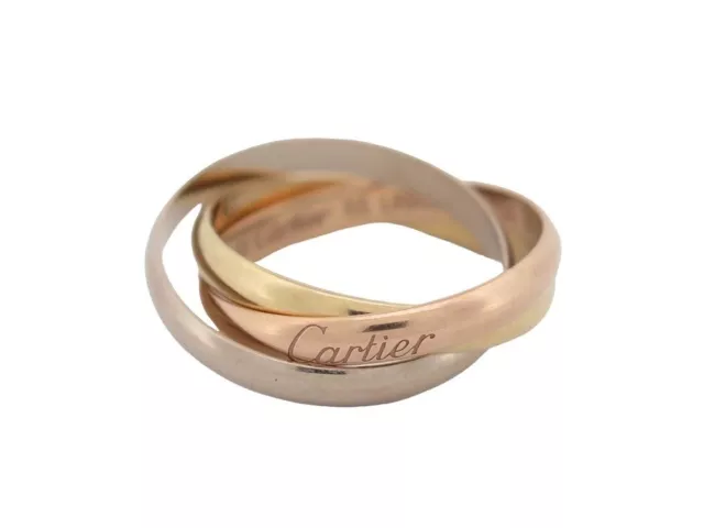 Bague Cartier Trinity Pm 3 Ors Crb4086100 T55 Or Jaune Rose Blanc 18K Ring 1540€