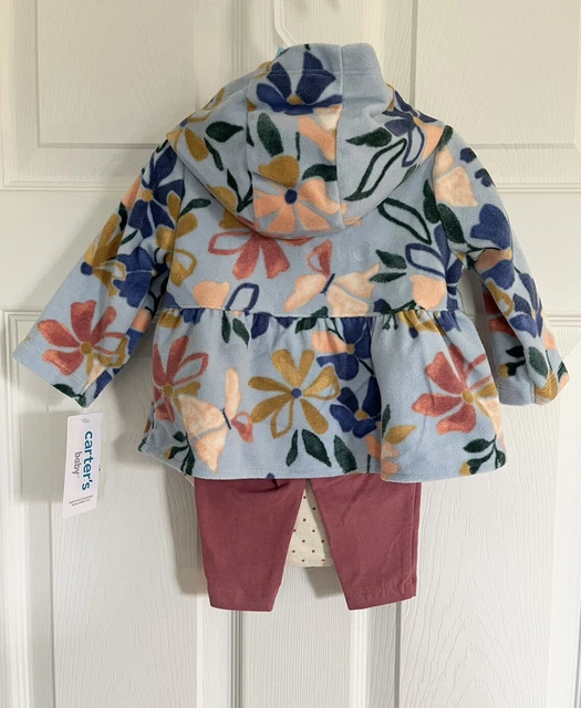 New Baby Girl Clothes Carters 6 Months Bodysuit Cardigan Pants Set 3 PC 2