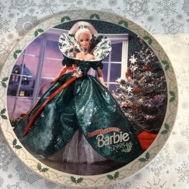 Happy Holidays Barbie 1995 collector Christmas plate