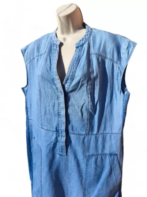 Robe en jeans bleu femme sans manche "Caroll" taille 42  ref:240506 2