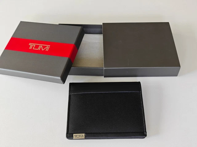 Tumi Black Chrome Alpha Passport Holder Case Men Women Travel Wallet  Brand New
